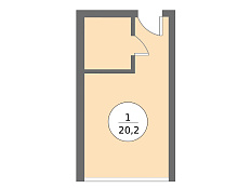 Апартамент 20м2 в Морская Искра