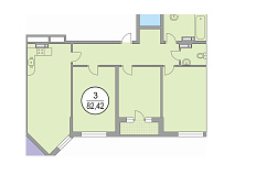 Трех-комнатная квартира в ЖК Светский лес